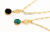 Elena pearl chain and druzy pendant necklaces - The Jewelry Palette
