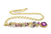 Delaney gold zircon studded chain and amethyst tassel necklace - The Jewelry Palette