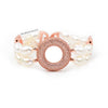 Alev white freshwater pearl and rose gold two-tier bracelet - The Jewelry Palette