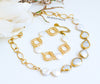 Valerie white coin pearl chain necklace with gold accents - The Jewelry Palette
