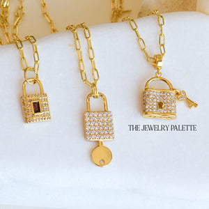 Willow lock and key pendant necklaces - The Jewelry Palette