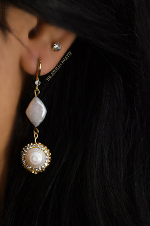 Donna white pearl drop earrings - The Jewelry Palette