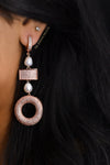 Alev rose gold and white freshwater pearl drop earrings - The Jewelry Palette