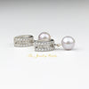 Fatima silver earrings with light grey pearl drop - The Jewelry Palette