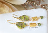 Lucia light green and gold gemstone earrings - The Jewelry Palette