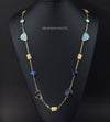 Lucia light turquoise, purple and blue gemstone chain necklace - The Jewelry Palette