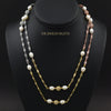 Fleur white pearl, gold, rose gold and silver chain necklace - The Jewelry Palette