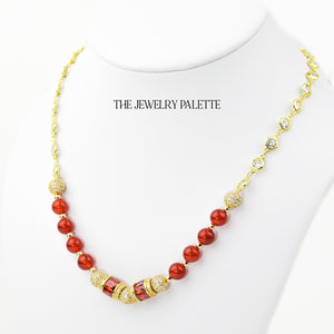 Maeve carnelian and gold chain necklace - The Jewelry Palette