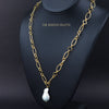Valerie link chain necklace with baroque pearl pendant - The Jewelry Palette