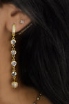 Kiara zircon studded chain drop earrings - The Jewelry Palette