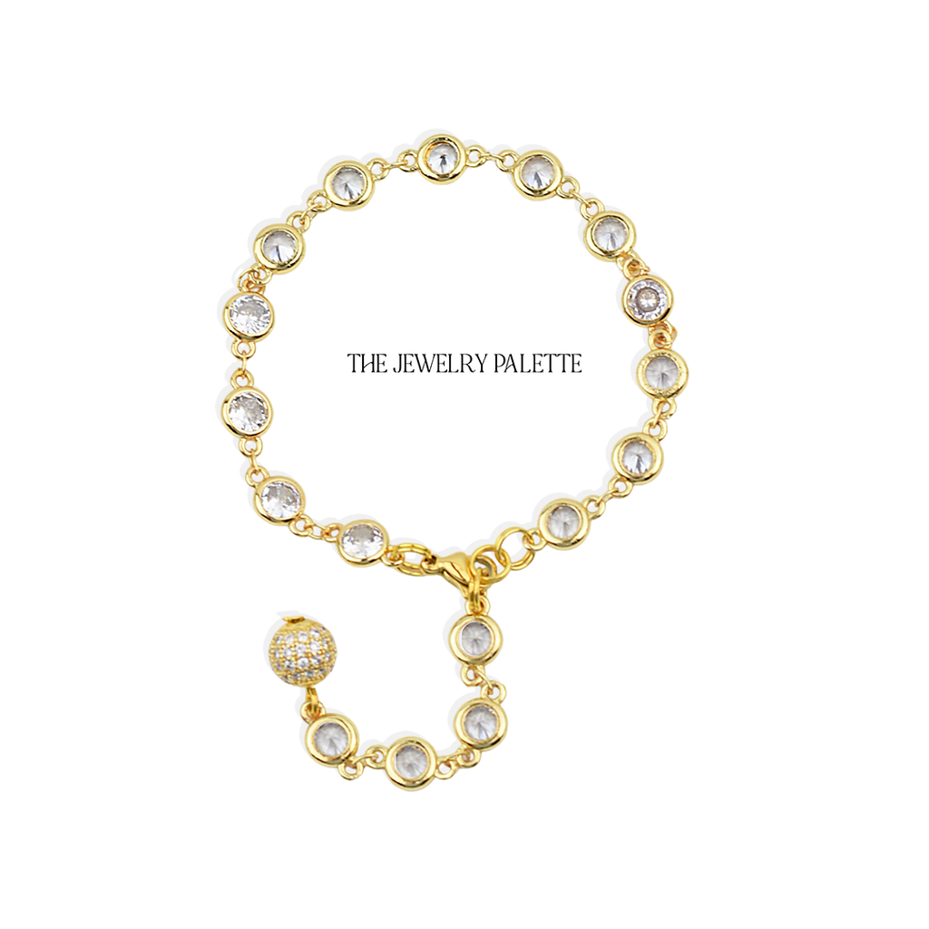 Kiara zircon studded chain bracelet - The Jewelry Palette
