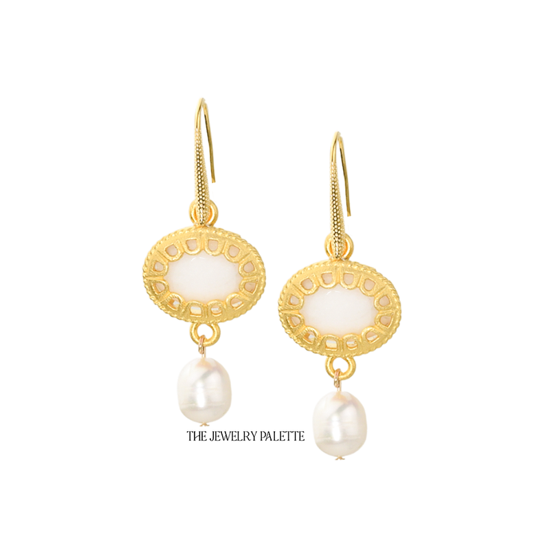 Lily pearl drop earrings - The Jewelry Palette