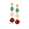 Penelope green and red gemstone with filigree earrings - The Jewelry Palette