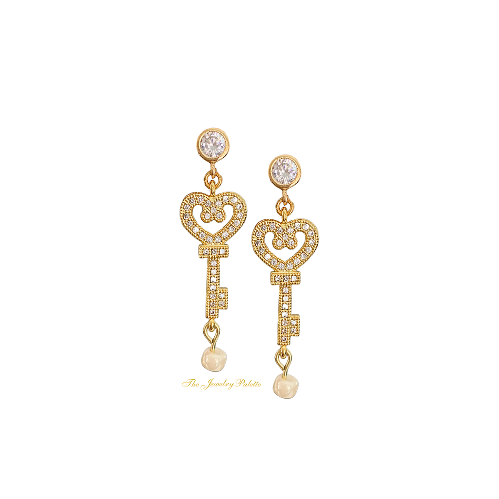 Olivia key dangle earrings - The Jewelry Palette