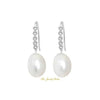 Adele lustrous freshwater pearl and silver earrings - The Jewelry Palette