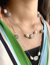Adele white freshwater pearl and silver chain necklace - The Jewelry Palette