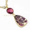 Amaia purple coin pearl and gemstone pendant chain necklace - The Jewelry Palette
