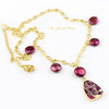 Amaia purple coin pearl and gemstone pendant chain necklace - The Jewelry Palette