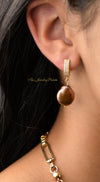 Amelina coin pearl drop earrings - The Jewelry Palette