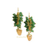 Asna green cluster with gold edged citrine drop earrings - The Jewelry Palette