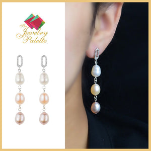 Belle lustrous multicolor freshwater pearl earrings - The Jewelry Palette