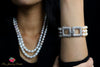 Belle lustrous multicolor freshwater pearl three tier bracelet - The Jewelry Palette