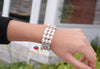 Belle lustrous multicolor freshwater pearl three tier bracelet - The Jewelry Palette
