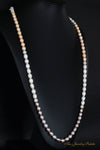 Belle multicolor freshwater pearl single tier long necklace - The Jewelry Palette