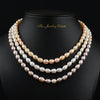 Belle multicolor freshwater pearl three tier necklace - The Jewelry Palette