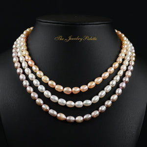 Belle multicolor freshwater pearl three tier necklace - The Jewelry Palette