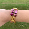 Carmen multicolor coin pearls and gold two tier bracelet - The Jewelry Palette
