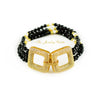 Deena luxe black onyx and white pearl multitiered bracelet - The Jewelry Palette