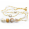 Donna gold and white coin pearl chain necklace - The Jewelry Palette
