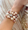 Eloise lavender, grey and white lustrous pearl bracelet - The Jewelry Palette
