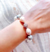 Eloise lavender, grey and white lustrous pearl bracelet - The Jewelry Palette