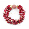 Fedora dark red chalcedony three-tier bracelet - The Jewelry Palette
