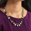 Gianna blue baroque coin pearl chain necklace - The Jewelry Palette