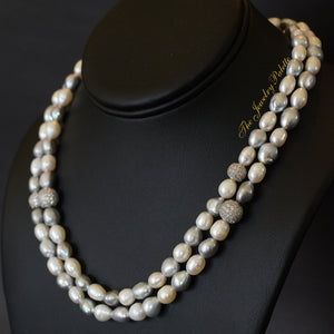 Grey and white pearl tasbeeh (rosary) - The Jewelry Palette