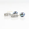 Helena silver earrings with dark grey pearl drop - The Jewelry Palette