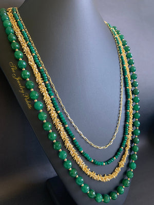 Irene green emerald three-tier bracelet - The Jewelry Palette