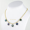 Isla green coin pearl and gold chain choker necklace - The Jewelry Palette