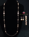 Joanna lustrous pink pearl and rose gold chain necklace - The Jewelry Palette
