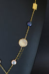 Lara multicolor coin pearls and gold chain necklace - The Jewelry Palette