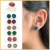 Lina rough cut multicolor druzy stud earrings - The Jewelry Palette