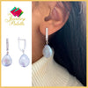 Lorette blue baroque coin pearl with silver drop earrings - The Jewelry Palette