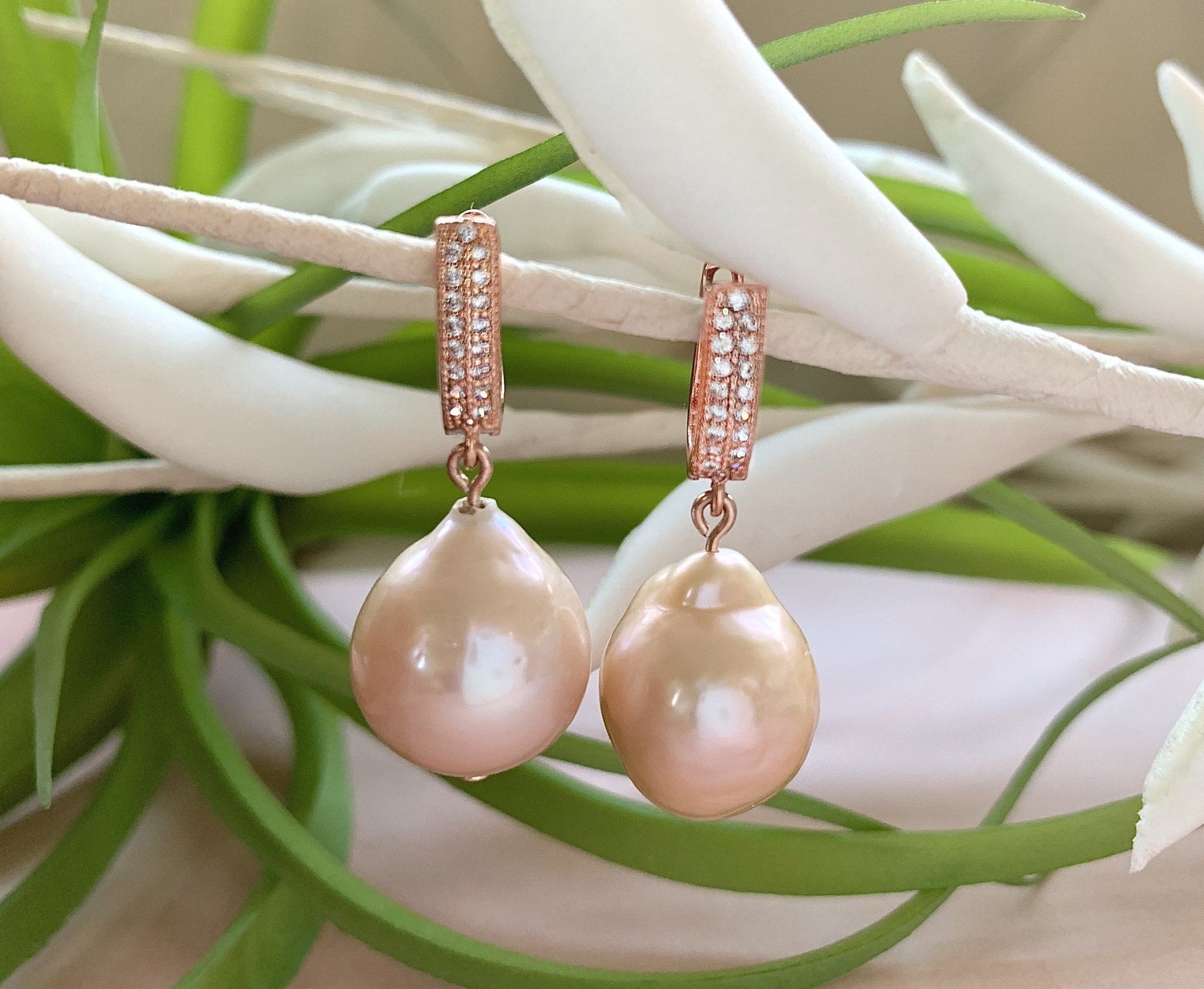 Solid Eternal Collection 7.5-8.0 mm Pink Freshadama Pearl Earrings – Pearl  Paradise
