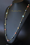 Madison square druzy and grey pearl chain necklace - The Jewelry Palette