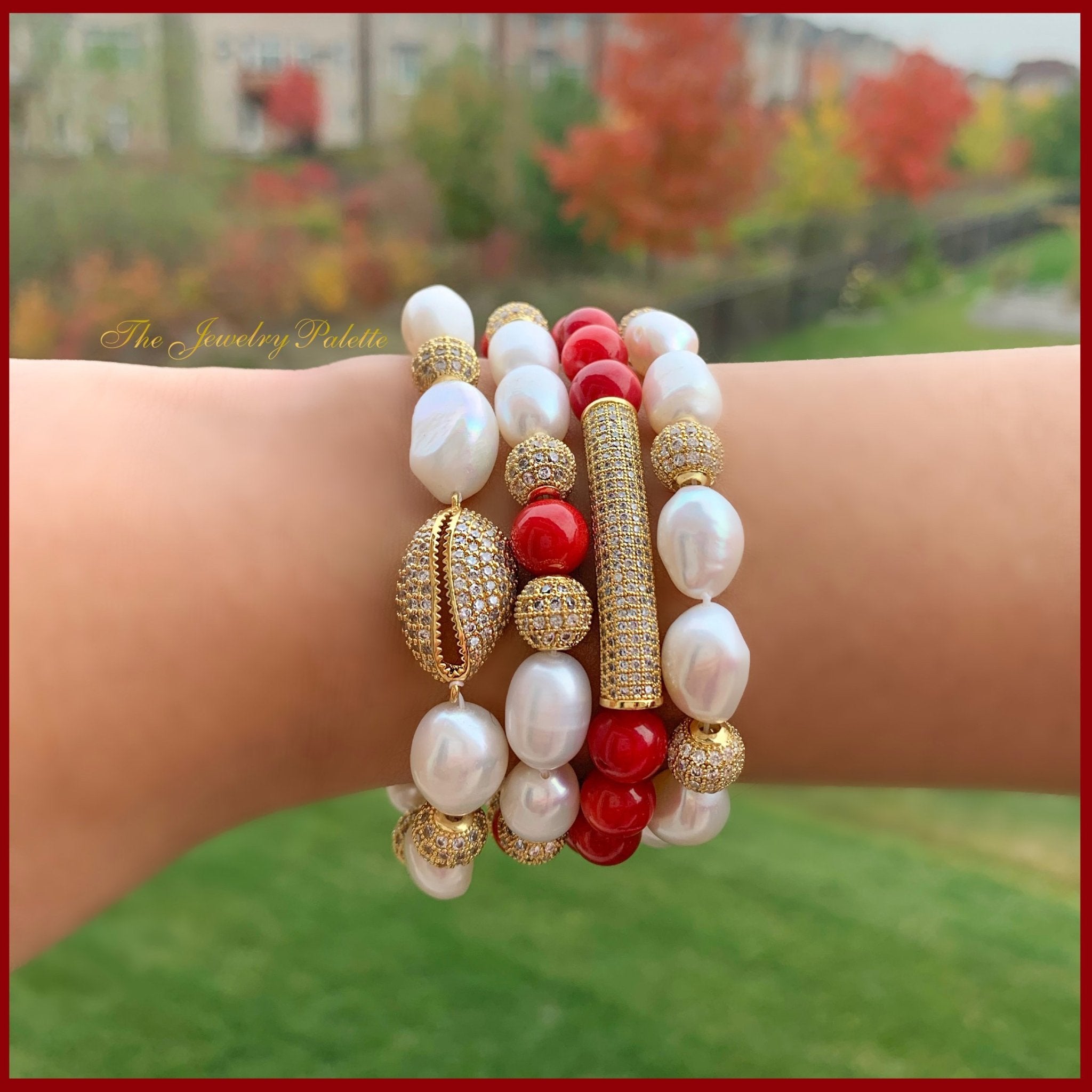 2024 Korea Hot Selling natural freshwater pearl Red Coral fashion simple  and simple bracelet 14K gold-plated clasp adjustable - AliExpress