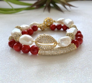 Marjaan coral and zircon bracelet - The Jewelry Palette