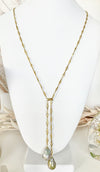 Natalie silver and gold chain necklace with grey baroque pearls - The Jewelry Palette